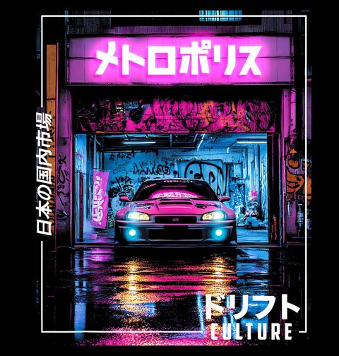 Obrázek produktu Dámské tričko Nissan Skyline Noční Tokyo Drift