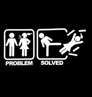 Obrázek 2 produktu Pánské tričko Problémy ve vztahu? Problem Solved - Karate Kick