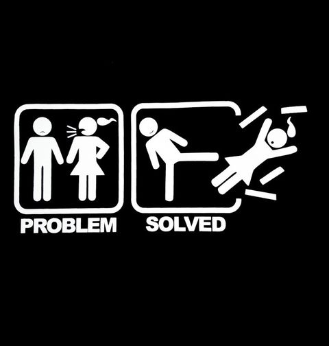Obrázek produktu Pánské tričko Problémy ve vztahu? Problem Solved - Karate Kick