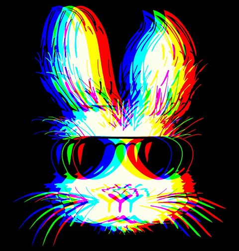 Obrázek produktu Dámské tričko Párty Králík v Brýlích Glitch Bunny