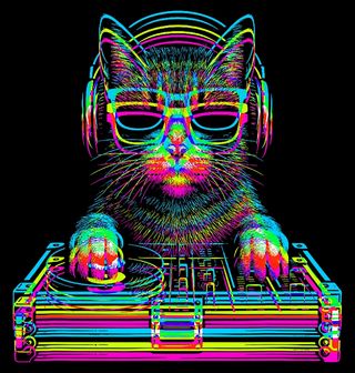 Obrázek 2 produktu Dámské tričko DJ Kočka Glitch Cat