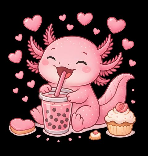 Obrázek produktu Dámské tričko Axolotl mexický s Bubble Tea