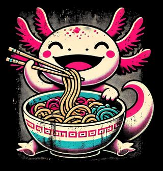 Obrázek 2 produktu Dámské tričko Axolotl mexický a Ramen