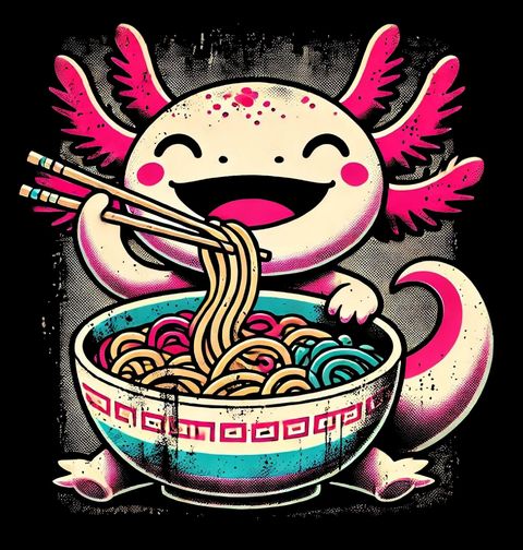 Obrázek produktu Dámské tričko Axolotl mexický a Ramen