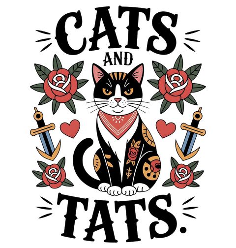 Obrázek produktu Dámské tričko Kočka s Tetováním Cats and Tats