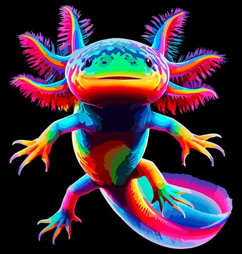 Obrázek produktu Dámské tričko Barevný Podvodní Axolotl