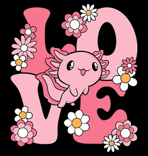 Obrázek produktu Dětské tričko Růžový Axolotl LOVE