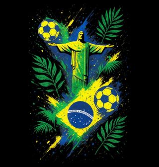Obrázek 2 produktu Pánské tričko Brazilská Socha Spasitele Fotbalu