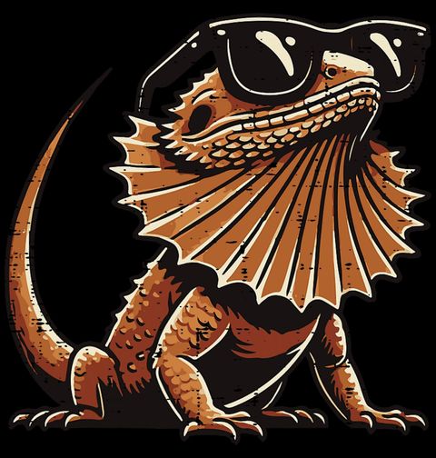 Obrázek produktu Dámské tričko Agama vousatá s brýlemi Bearded Dragon
