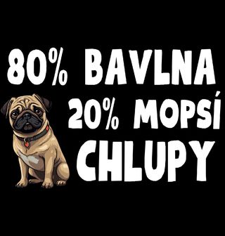 Obrázek 2 produktu Dámské tričko 80 % Bavlna, 20 % Mopsí Chlupy