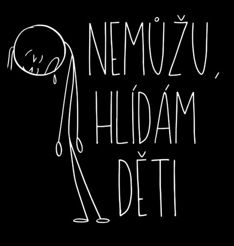 Obrázek produktu Pánské tričko Nemůžu, hlídám děti Vyčerpaný Stickman