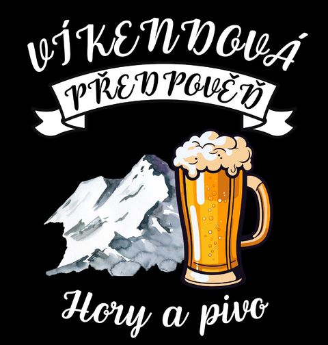Obrázek produktu Pánské tričko Víkendová předpověď: Hory a Pivo