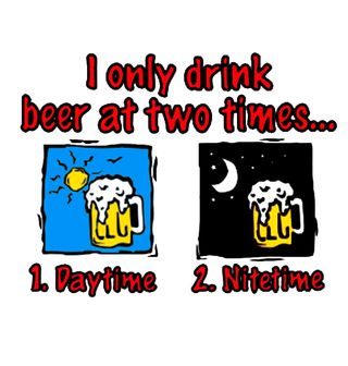 Obrázek 2 produktu Pánské tričko Pivo piju jenom ve dvou termínech: 1.Ve dne 2.V noci