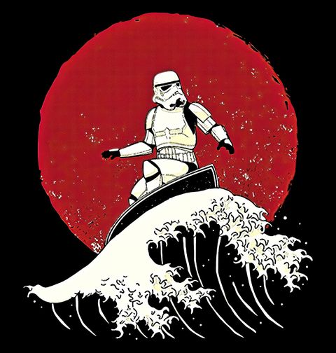 Obrázek produktu Pánské tričko Surfující Stormtrooper u Kanagawy