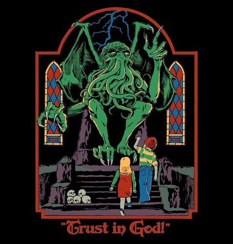 Obrázek produktu Dámské tričko Cthulhu Steven Rhodes Trust in God