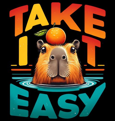 Obrázek produktu Pánské tričko Kapybara Buď v klidu Take It Easy