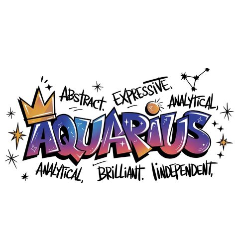 Obrázek produktu Pánské tričko Horoskop Vodnář Aquarius Graffiti