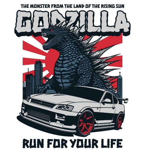 Obrázek produktu Pánské tričko Tokyo Drift Godzilla Run For Your Life