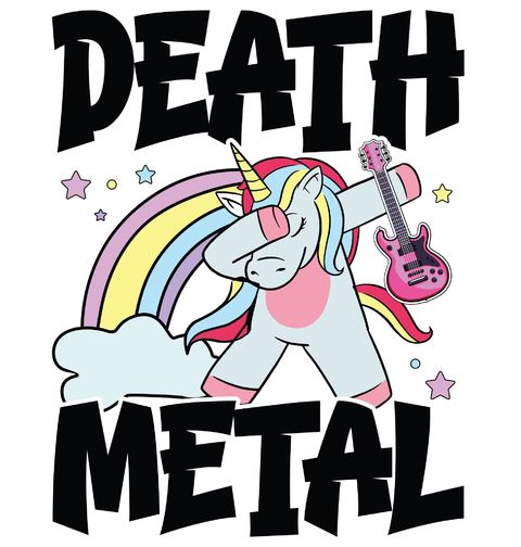 Obrázek produktu Dámské tričko Dabující Jednorožec Metalista Death Metal