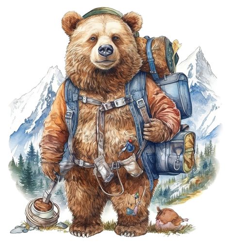 Obrázek produktu Pánské tričko Medvěd v Horách Hiking Bear