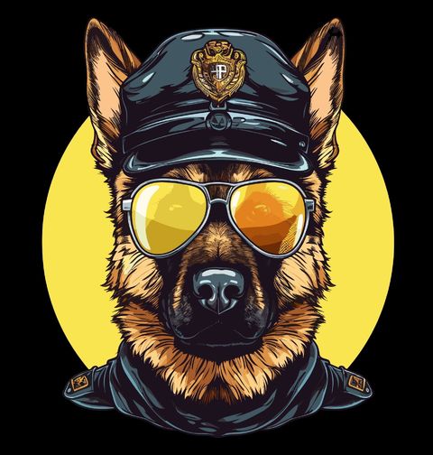 Obrázek produktu Pánské tričko Policejní Německý ovčák ve Službě