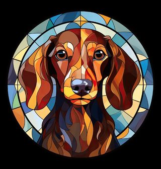 Obrázek 2 produktu Dětské tričko Jezevčík ve Vitráži Stained Glass