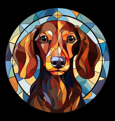 Obrázek produktu Dětské tričko Jezevčík ve Vitráži Stained Glass