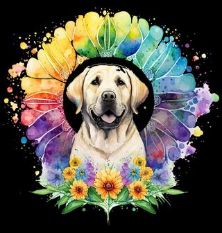 Obrázek 2 produktu Dámské tričko Květinová mandala a Labradorský retrívr