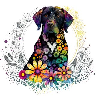 Obrázek 2 produktu Dětské tričko Hnědý Labrador mezi Květinami
