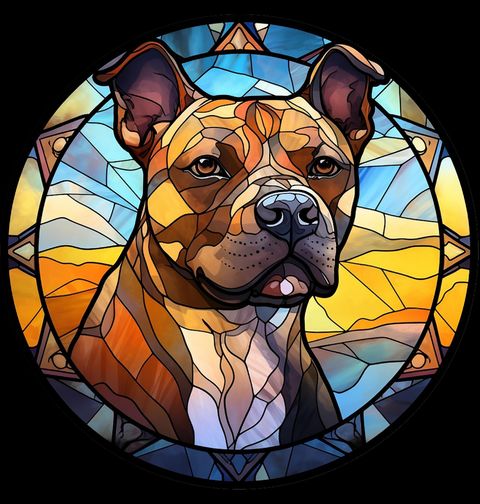 Obrázek produktu Dětské tričko Stafordšírský bulteriér ve Vitráži Stained Glass