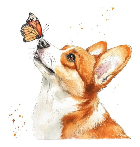 Obrázek produktu Pánské tričko Corgi s Motýlkem