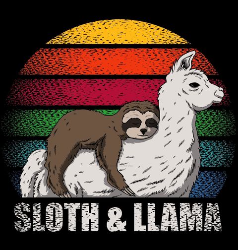 Obrázek produktu Dámské tričko Spící Lenochod na Lamě Sloth & Llama