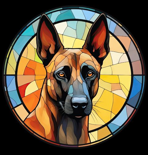 Obrázek produktu Dětské tričko Belgický ovčák Malinois ve Vitráži Stained Glass