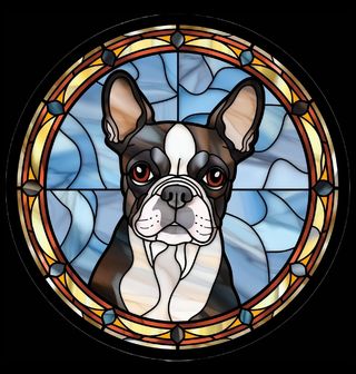 Obrázek 2 produktu Dětské tričko Bostonský teriér ve Vitráži Stained Glass