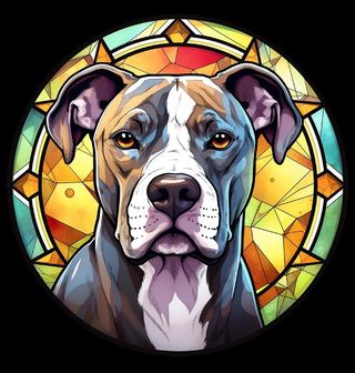 Obrázek 2 produktu Dětské tričko Americký stafordšírský teriér ve Vitráži Stained Glass