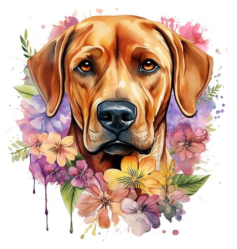 Obrázek produktu Dětské tričko Rhodéský ridgeback mezi Květinami
