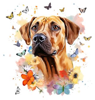 Obrázek 2 produktu Dětské tričko Rhodéský ridgeback mezi Motýly