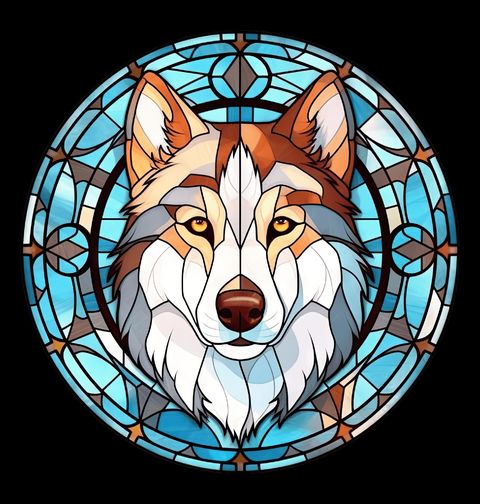 Obrázek produktu Dětské tričko Husky ve Vitráži Stained Glass