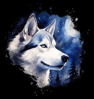 Obrázek 2 produktu Dětské tričko Husky v Měsíčním Světle