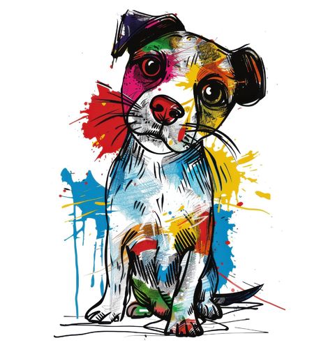 Obrázek produktu Dětské tričko Barevná skica Jack Russell teriér