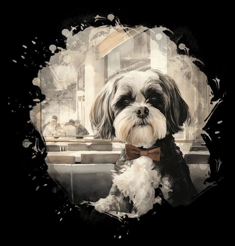 Obrázek produktu Pánské tričko Gentleman s Motýlkem Shih-tzu