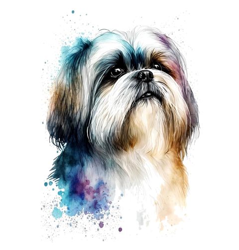 Obrázek produktu Pánské tričko Akvarelový Shih-tzu