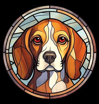 Obrázek 2 produktu Pánské tričko Bígl ve Vitráži Stained Glass