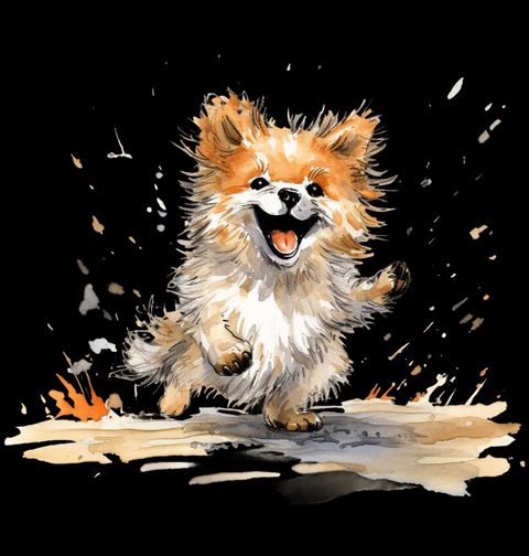 Obrázek produktu Pánské tričko Šťastný Pomeranian na Procházce