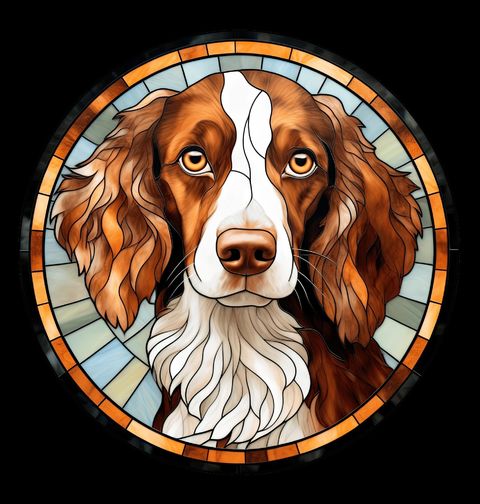 Obrázek produktu Dámské tričko Bretaňský ohař ve Vitráži Stained Glass