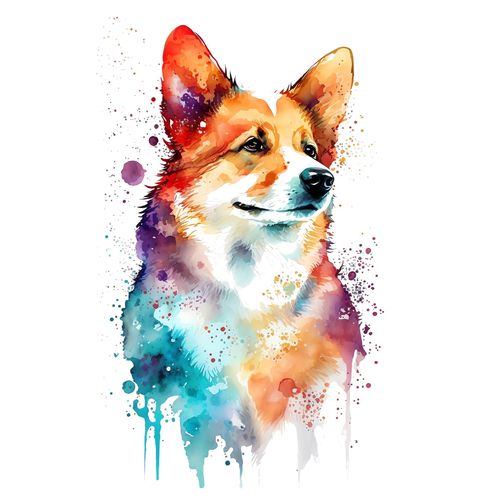 Obrázek produktu Dámské tričko Barevný Corgi