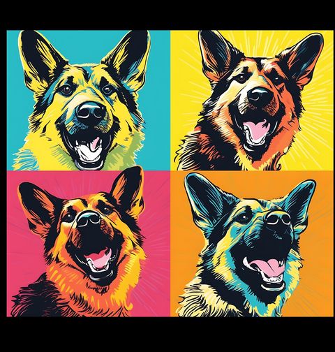 Obrázek produktu Dětské tričko Pop-art Německý ovčák