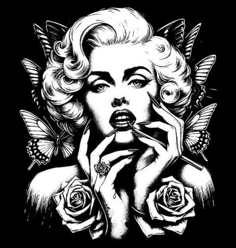 Obrázek produktu Dámské tričko Motýlí polibek Marilyn Monroe
