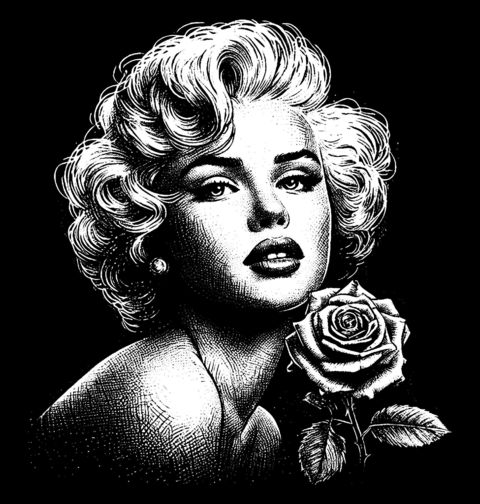 Obrázek produktu Dámské tričko Půvabná Marilyn Monroe s Růží