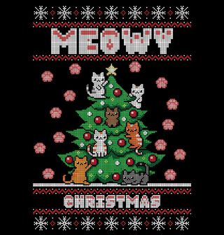 Obrázek 2 produktu Dětské tričko Kočičí Vánoce Meowy Christmas